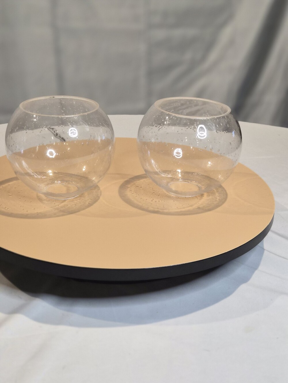 Clear Bubble Glass Votive Holders - Set of 2